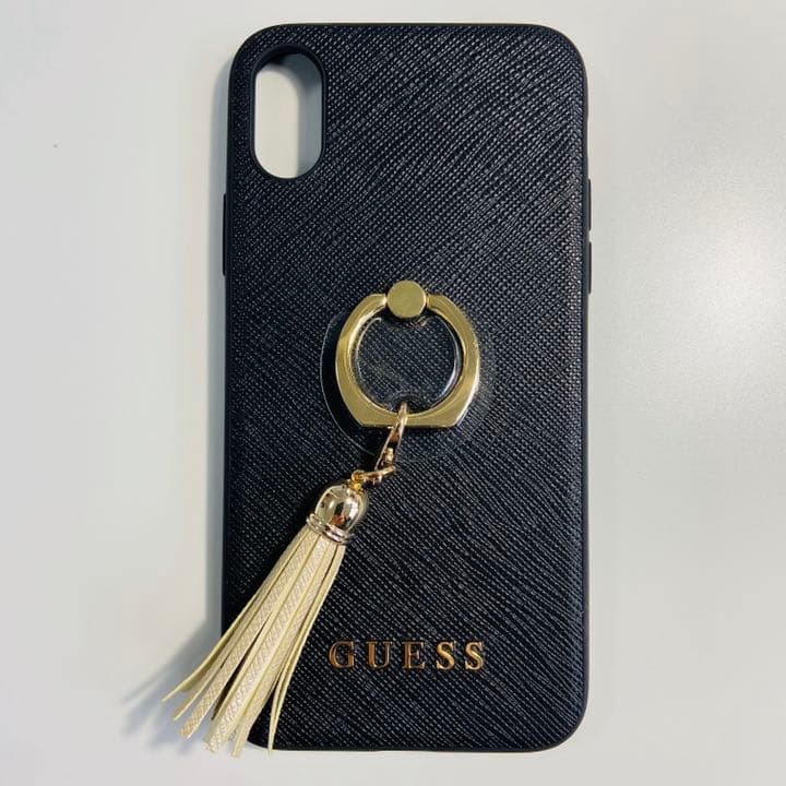 GUESS ゲス iPhone X/XS バンカーリング ケース フリンジ付き