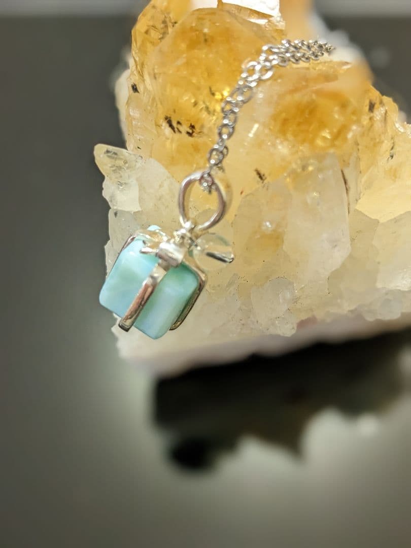 超美品♡可愛い♡ラリマー(Box型)×水晶のネックレス