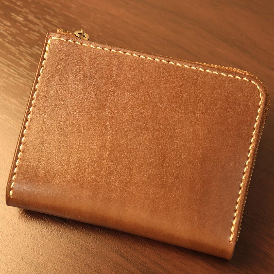 本革 L字ファスナーウォレット カード収納6箇所 コードバン 財布 ハンドメイド
