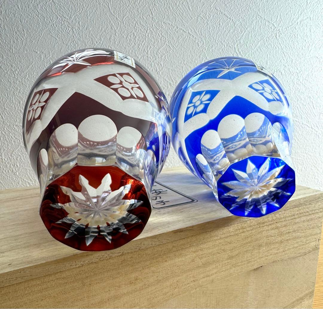 441平安切子　タンプラー　ペアーセット　未使用品　共箱