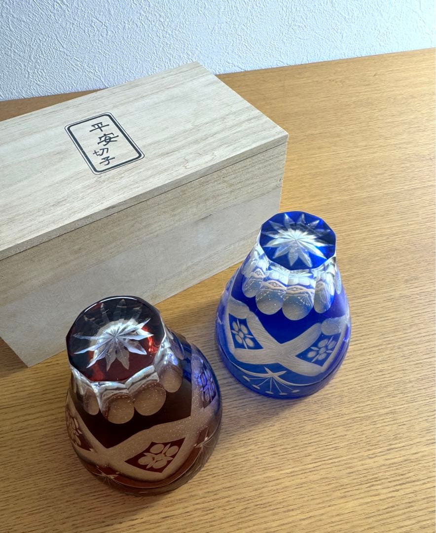 441平安切子　タンプラー　ペアーセット　未使用品　共箱
