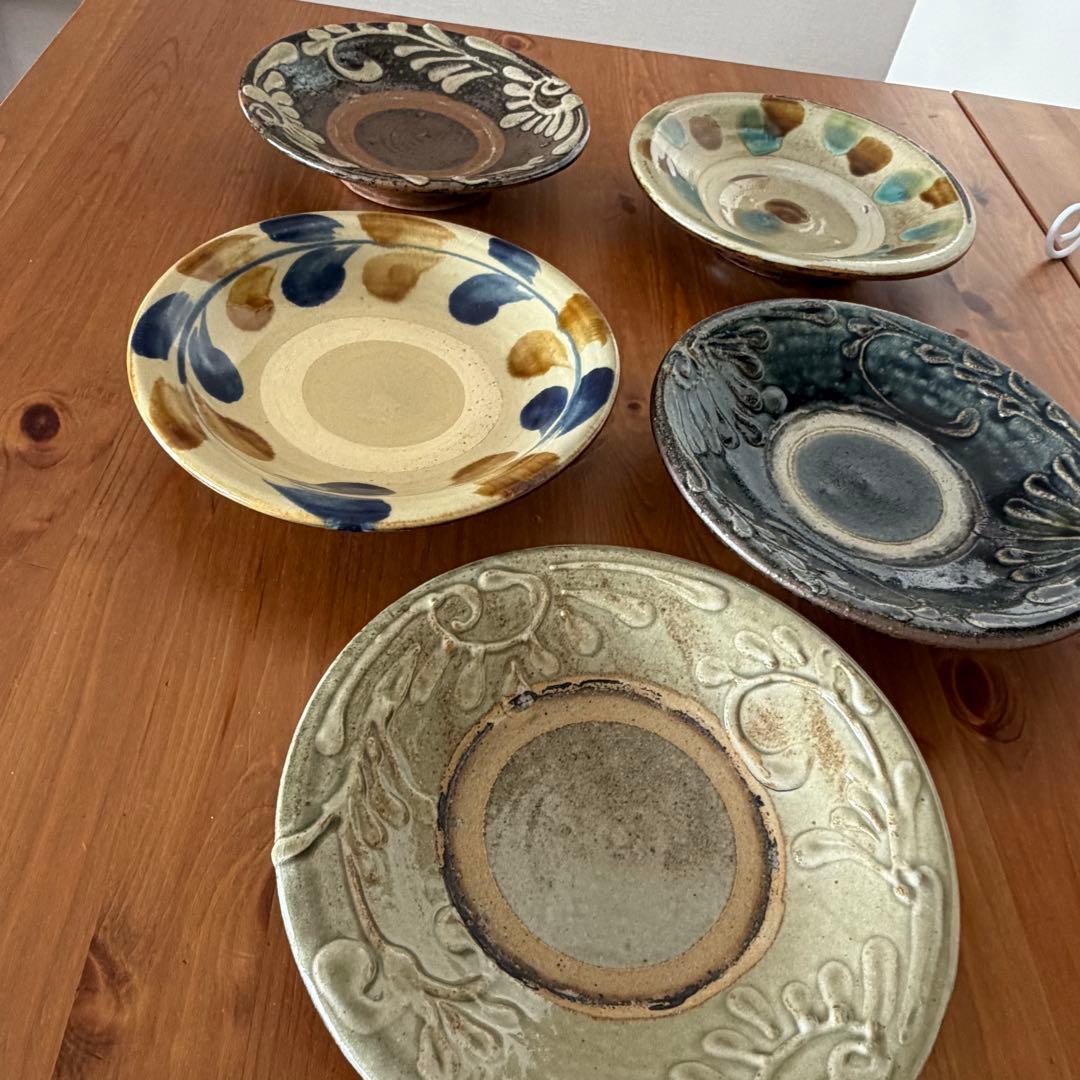 やちむん　北窯　6寸皿　5枚セット