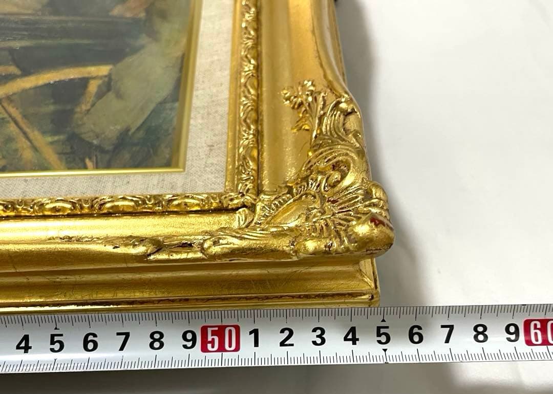 競馬場 1台の馬車とアマチュア騎手たち　エドガー・ドガ　額付き　絵画