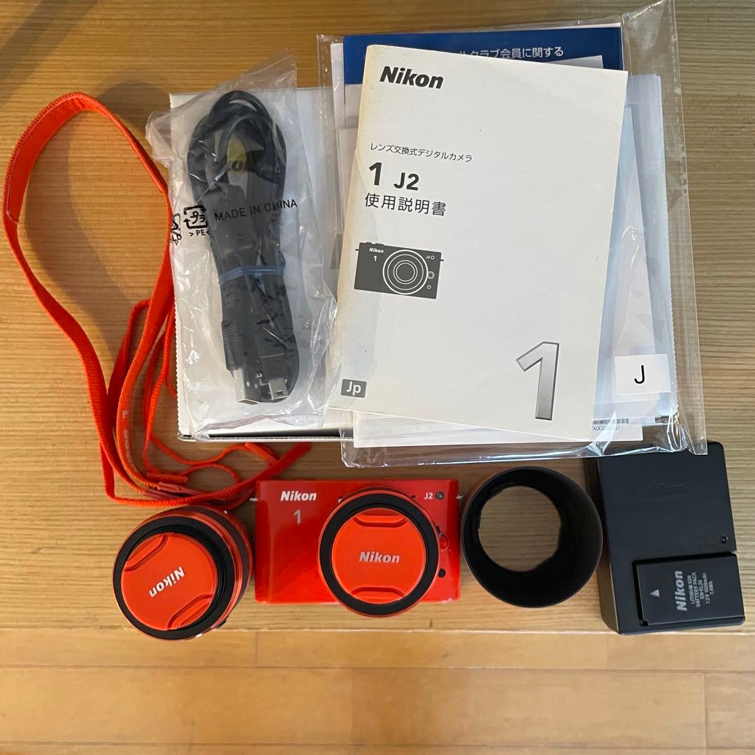 Nikon1 J2 ミラーレス一眼 ニコン オレンジ レンズキット