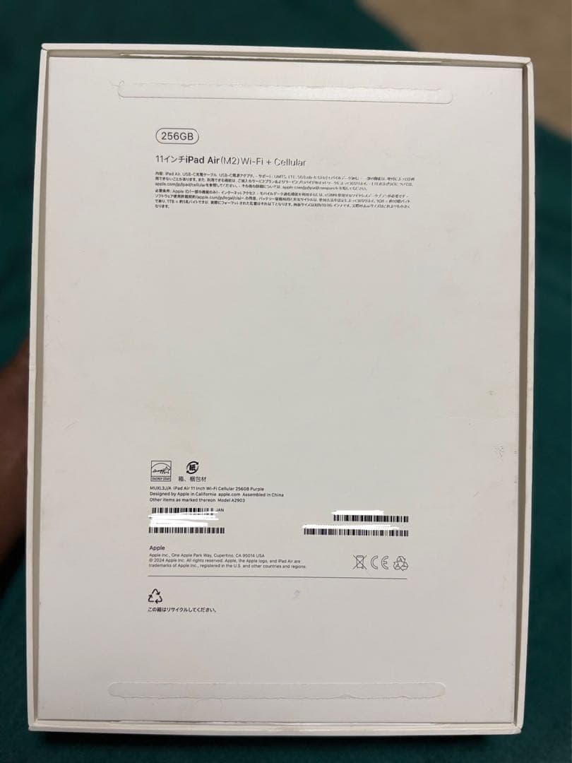 iPad Air （M2） Wi-Fi+セルラー11イン チ256