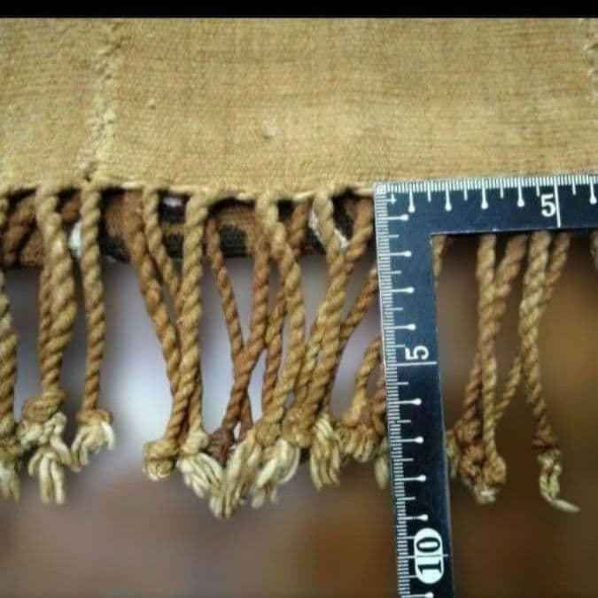 アフリカ　マリ共和国　ボゴラン3枚列帯　泥染め　臈纈染め　タペストリー