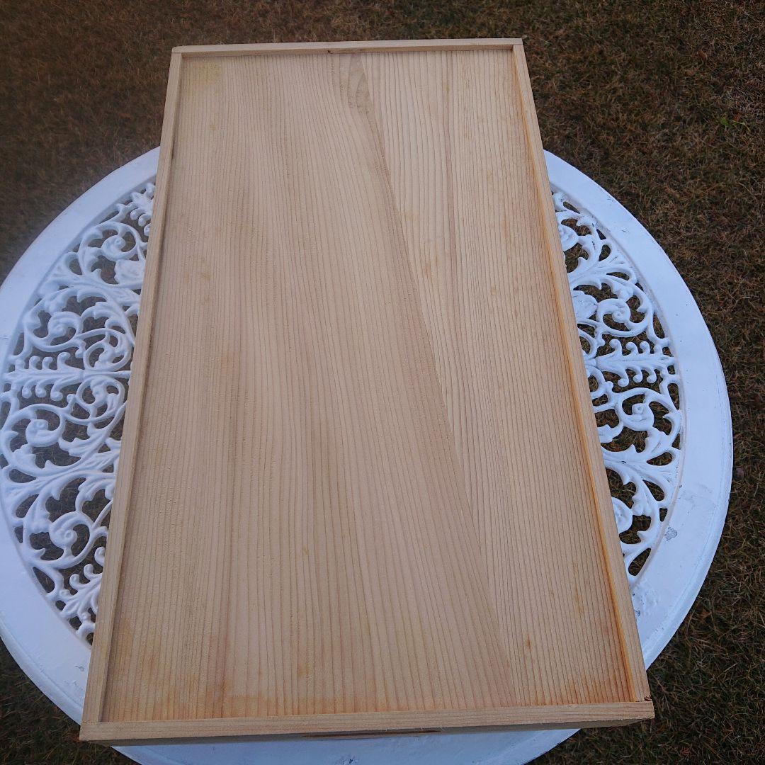 天然木もろぶた餅箱木箱2段セット(2段大60×33×7cm蓋有)美品元箱有り