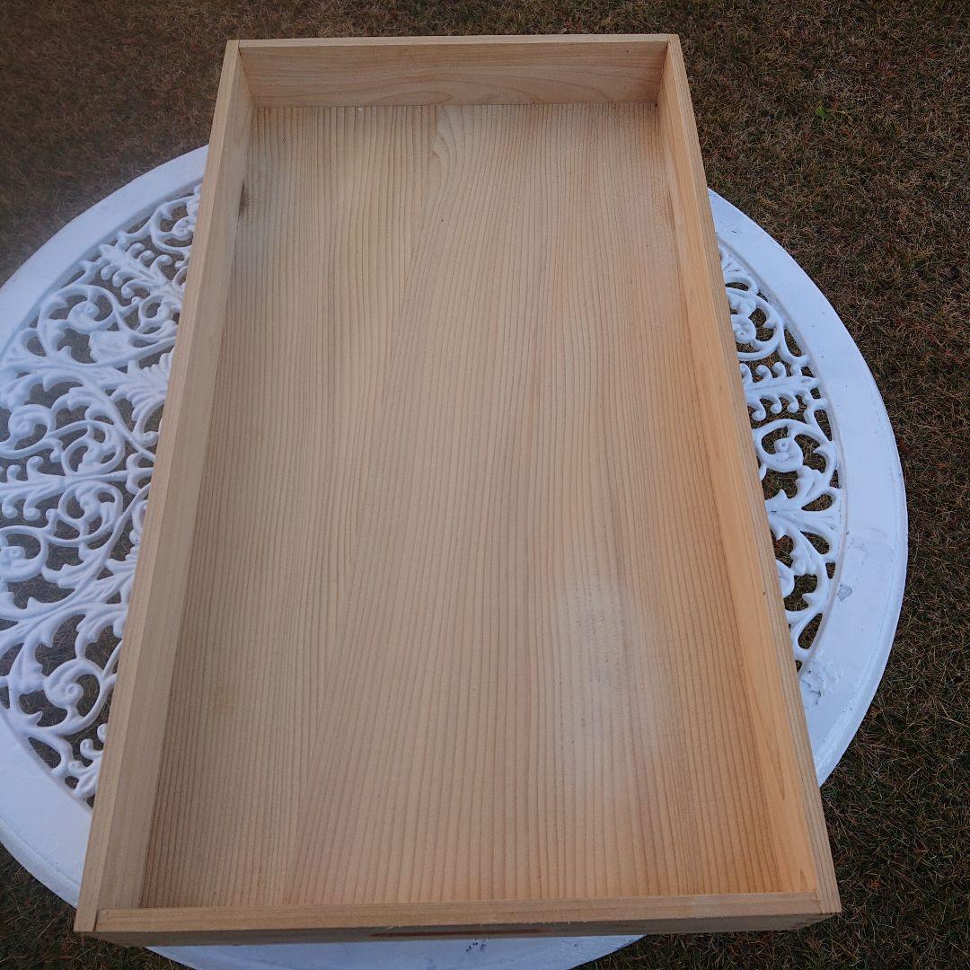 天然木もろぶた餅箱木箱2段セット(2段大60×33×7cm蓋有)美品元箱有り