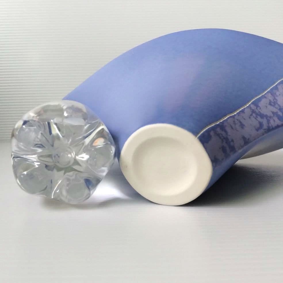 池坊 花器 立花 生け花 草月 自由花 ラッパ パープル 陶炎窯 パープル 紫