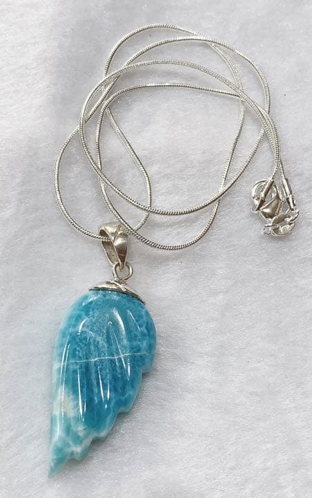 SALE‼️☆ラリマー 羽根型 ネックレス☆  No948