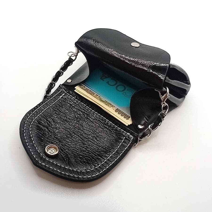 【専用です】本革レザーミニウォレットヒョウ柄ハラコレオパードピンク&ブラック