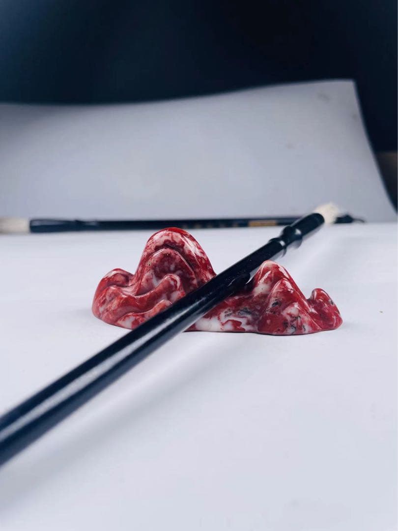 009水石 古玩 寿山石 鉱物 筆置 箸置 彫刻 茶道具 石 石彫 置物 文鎮