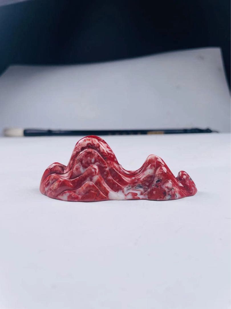 009水石 古玩 寿山石 鉱物 筆置 箸置 彫刻 茶道具 石 石彫 置物 文鎮