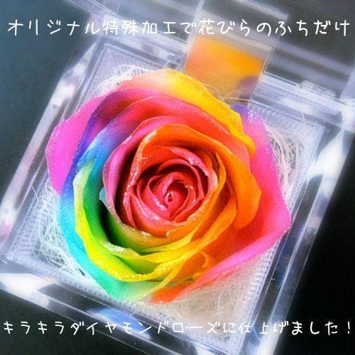 【高級プリザーブドフラワー】レインボーローズジュエリー