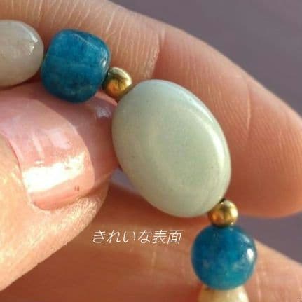 b.142 天然石ブレスレット・アマゾナイト・アパタイト・ハンドメイドブレス