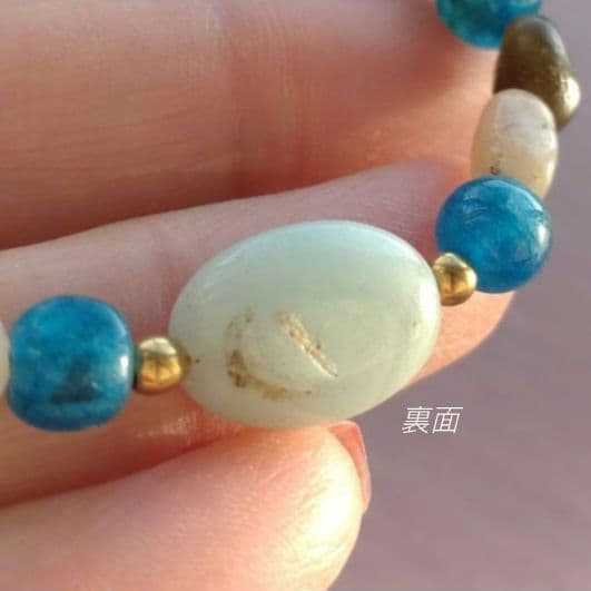 b.142 天然石ブレスレット・アマゾナイト・アパタイト・ハンドメイドブレス