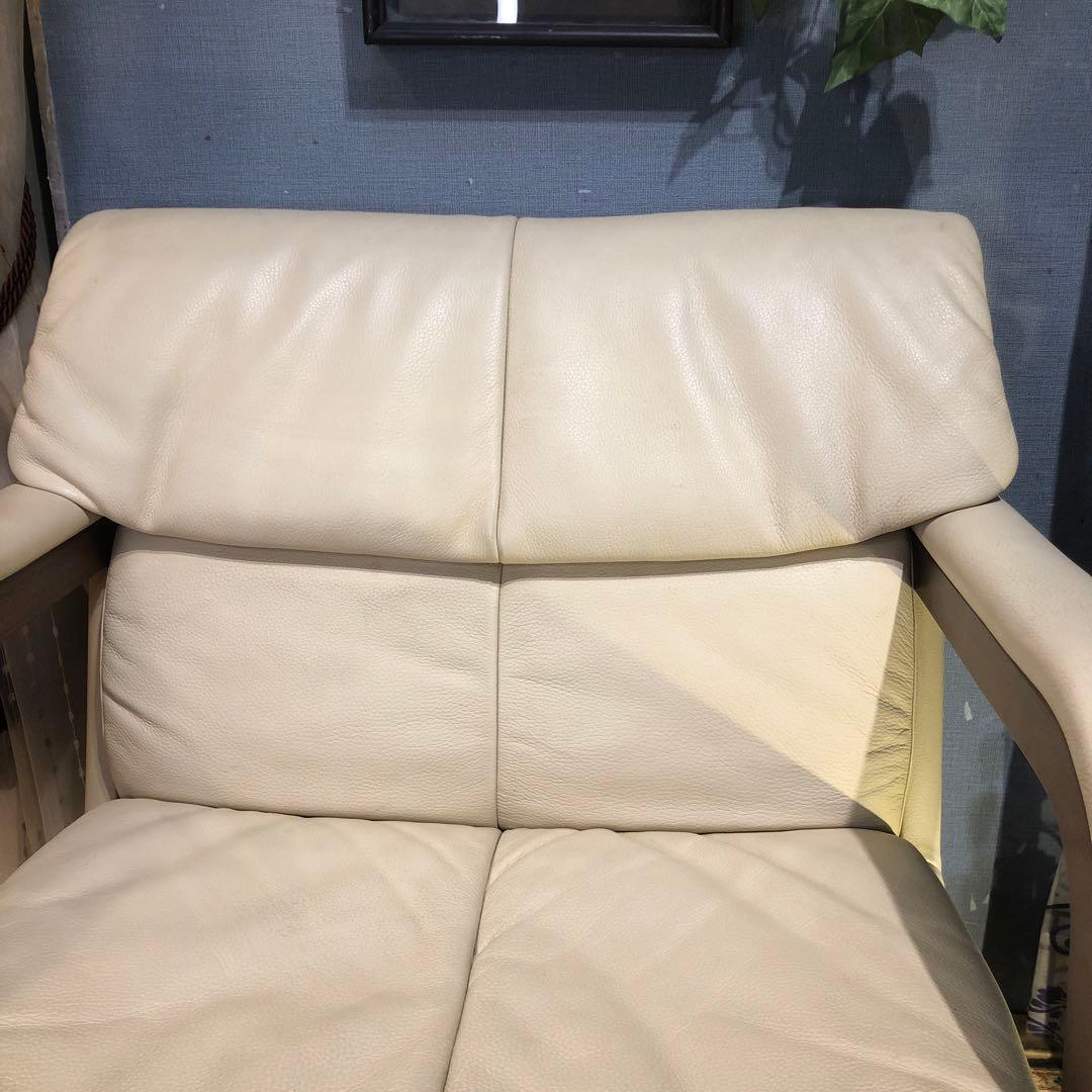 Sale ヴィンテージ 富士ファニチャー　キャスター革張りアームチェア