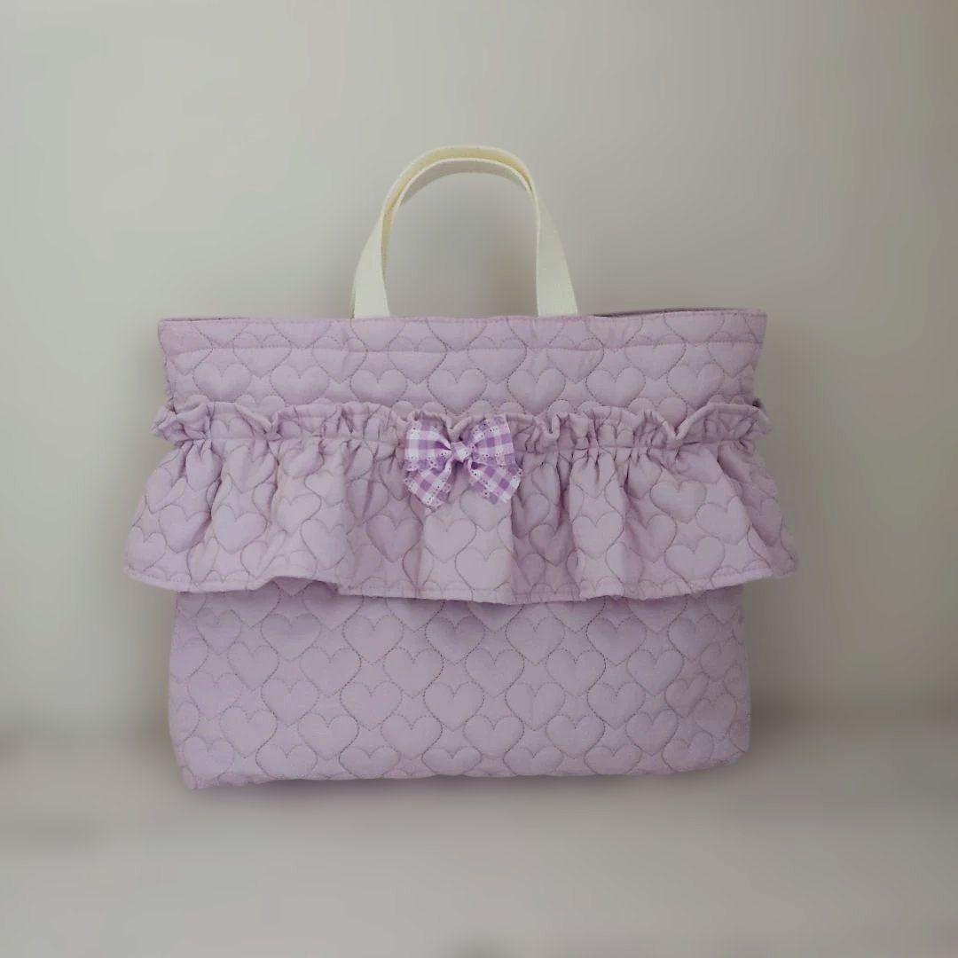 やっちゃん様　入園入学セット　ハートキルティング　ラベンダー