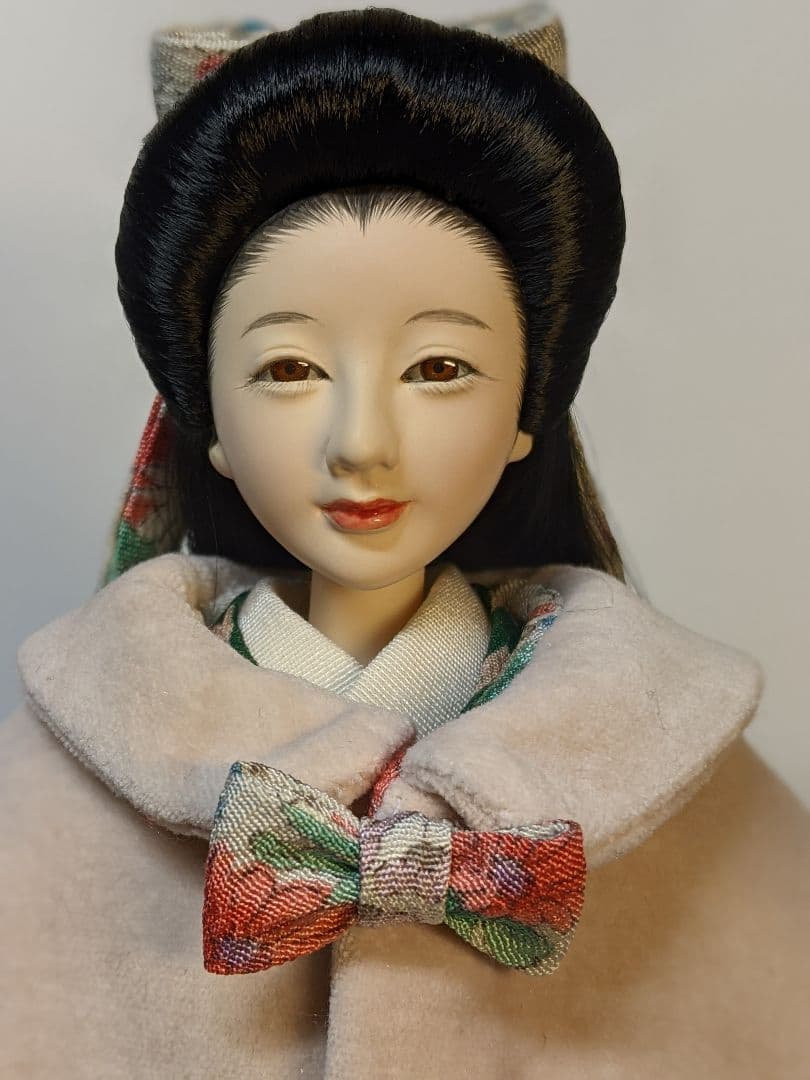 手縫い着物1/6ドール用大正ロマン矢絣 袴ケープリボン付きアウトフィットのみ