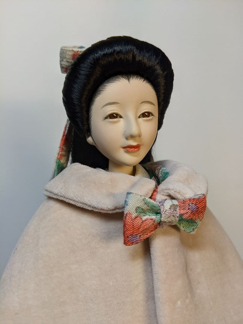 手縫い着物1/6ドール用大正ロマン矢絣 袴ケープリボン付きアウトフィットのみ