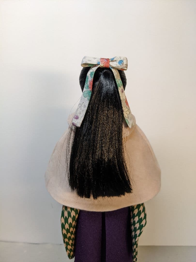 手縫い着物1/6ドール用大正ロマン矢絣 袴ケープリボン付きアウトフィットのみ