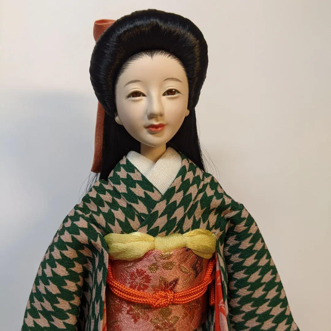 手縫い着物1/6ドール用大正ロマン矢絣 袴ケープリボン付きアウトフィットのみ