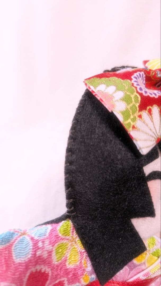 ✿訳あり✿　座敷わらし　女の子　縁起物　高級　ちりめん　ピンク　赤　ぬいぐるみ