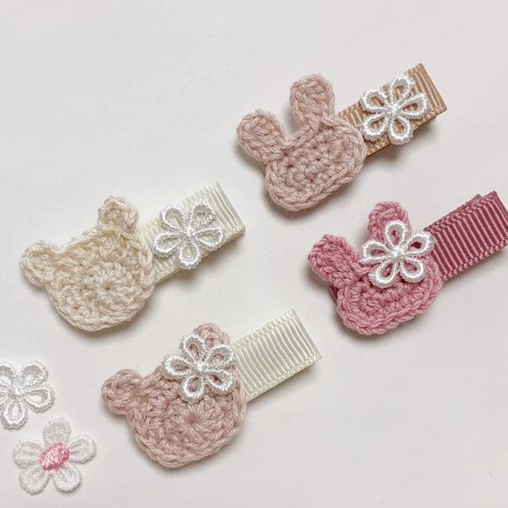 くまちゃん　うさぎちゃん　ベビーキッズヘアクリップ　ヘアゴム　ヘアピン