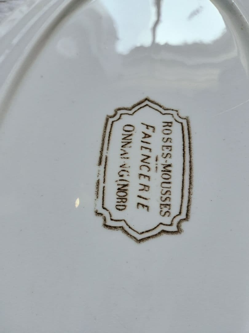 アンティーク　フランス　花柄　オーバル皿セット 大小2枚