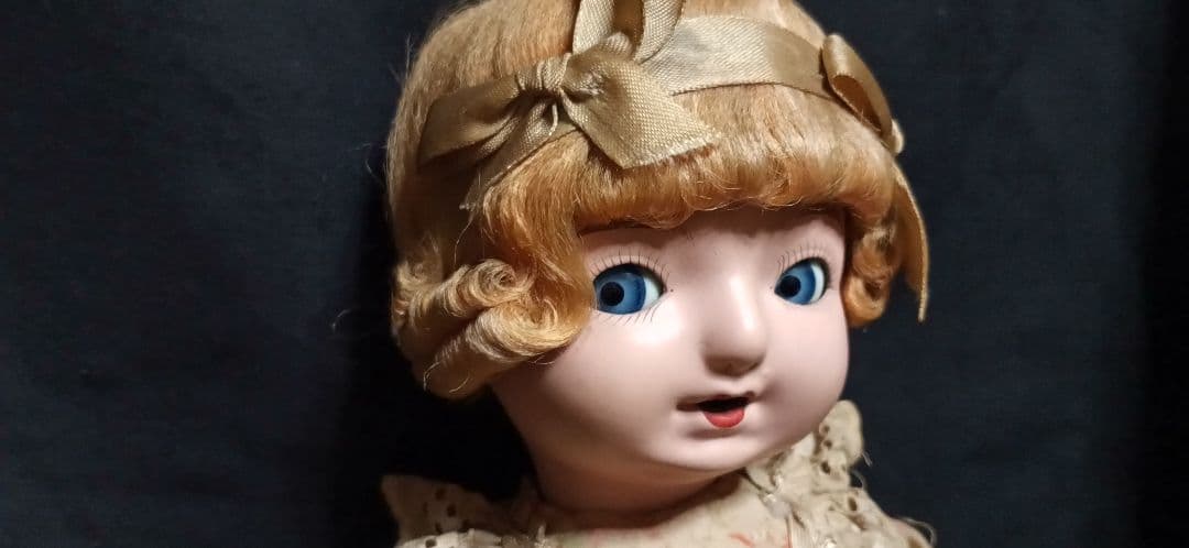 三越ドール　フラーティアイ　約45ｃｍ　大正　昭和　サクラビスク　人形