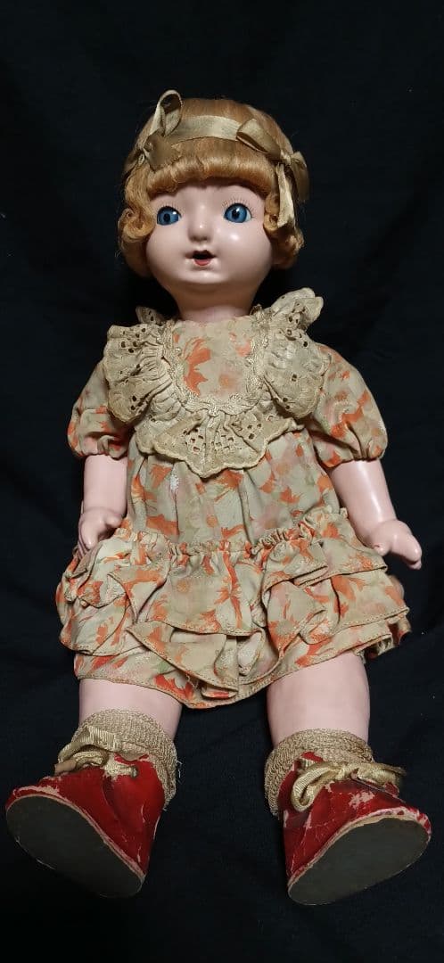 三越ドール　フラーティアイ　約45ｃｍ　大正　昭和　サクラビスク　人形