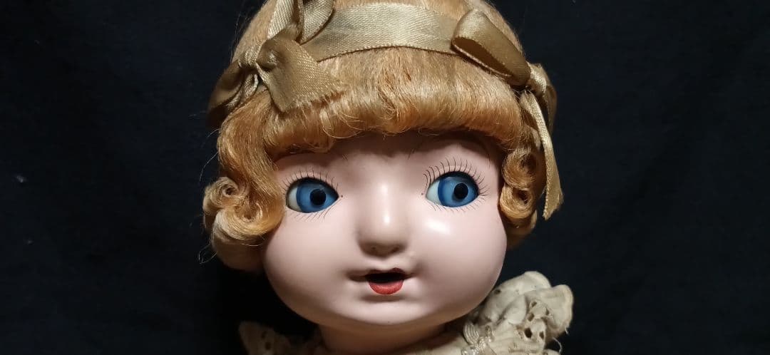 三越ドール　フラーティアイ　約45ｃｍ　大正　昭和　サクラビスク　人形