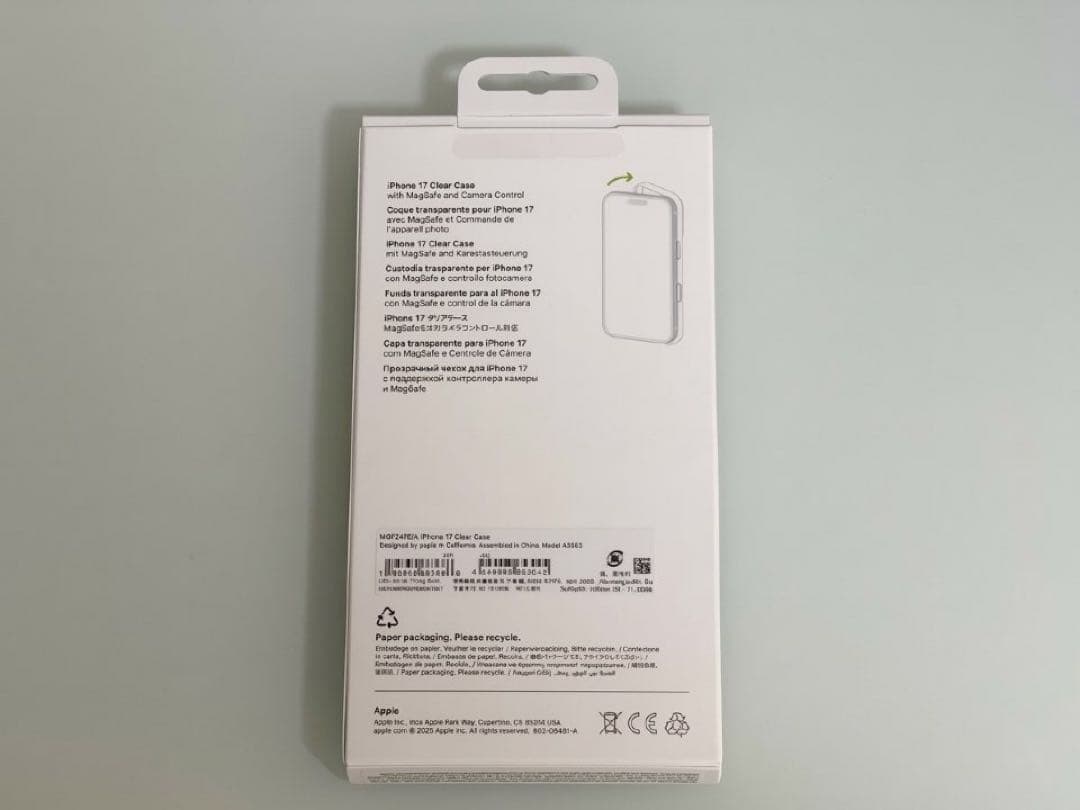 Apple 純正 iPhone17用クリアケース MagSafe対応