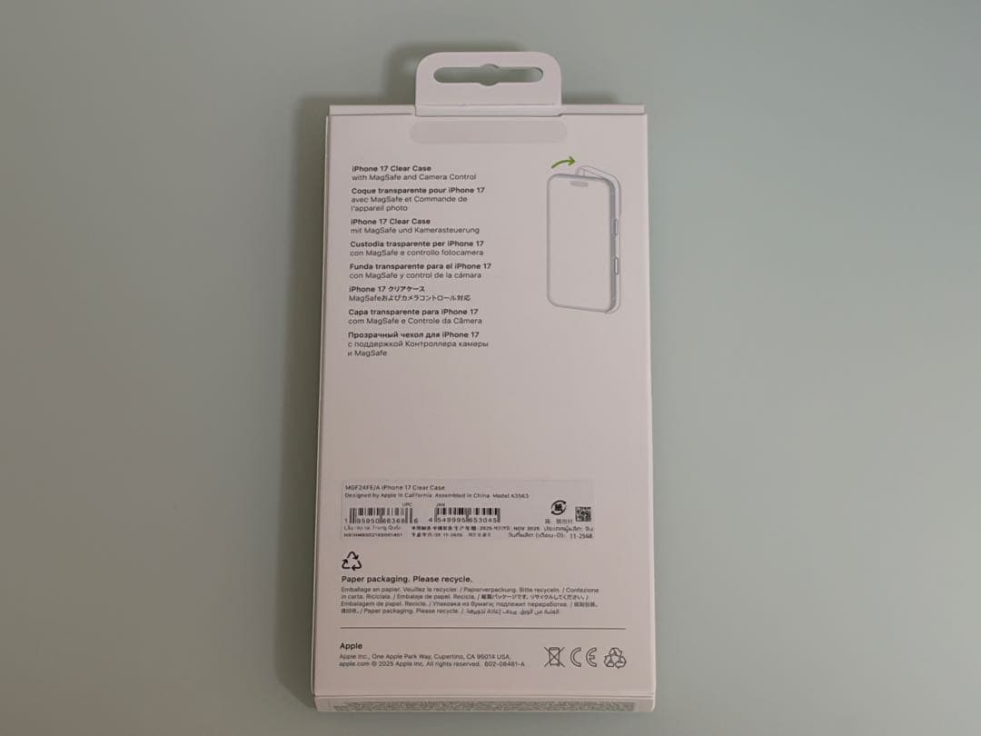 Apple 純正 iPhone17用クリアケース MagSafe対応