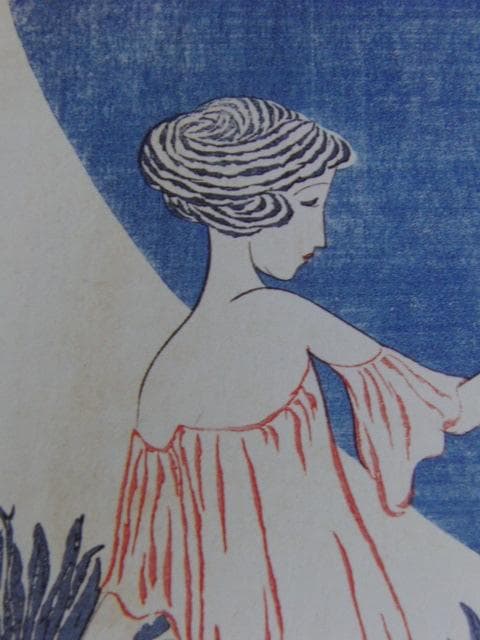 竹久夢二、【『婦人グラフ』表紙　八月号　花火】、希少な大判額装用画集より