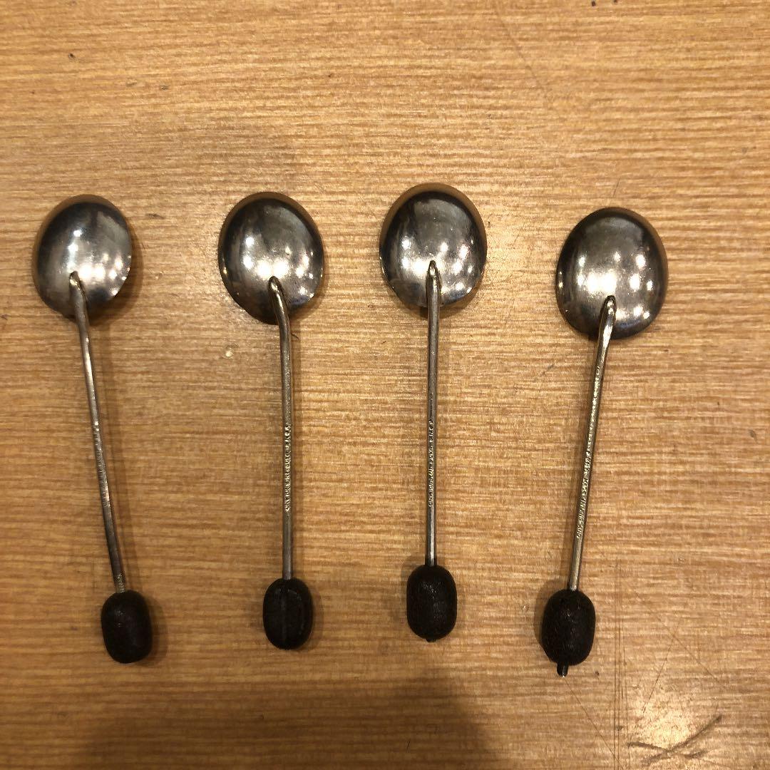 イギリスアンティーク　シルバープレート　コーヒービーン　スプーン４本セット