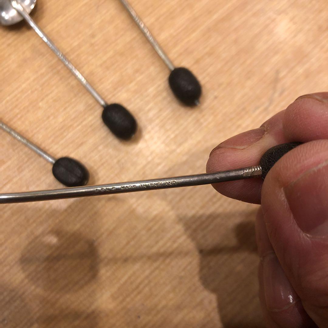 イギリスアンティーク　シルバープレート　コーヒービーン　スプーン４本セット