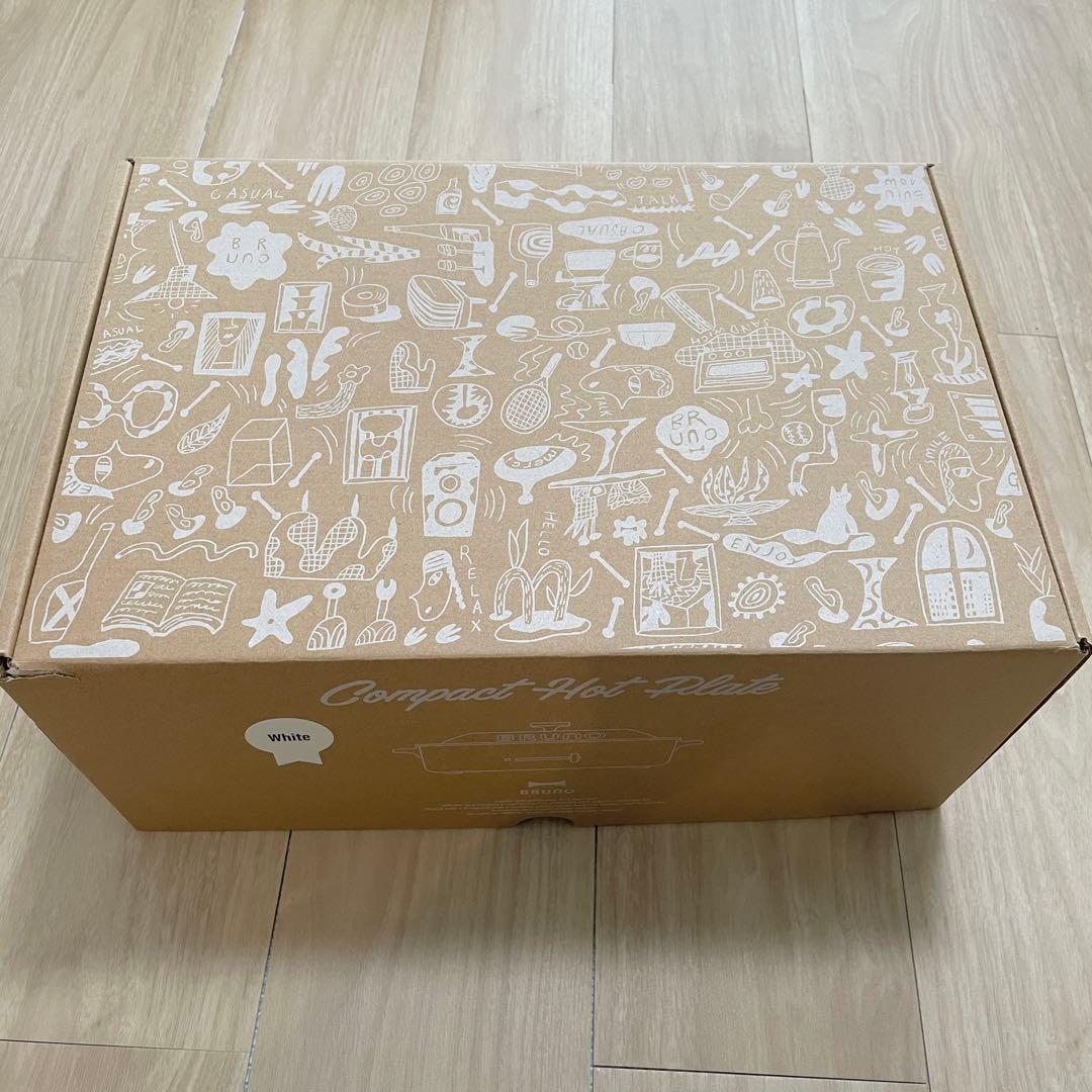 【新品】BRUNO コンパクトホットプレート+セラミックコート鍋 ホワイト