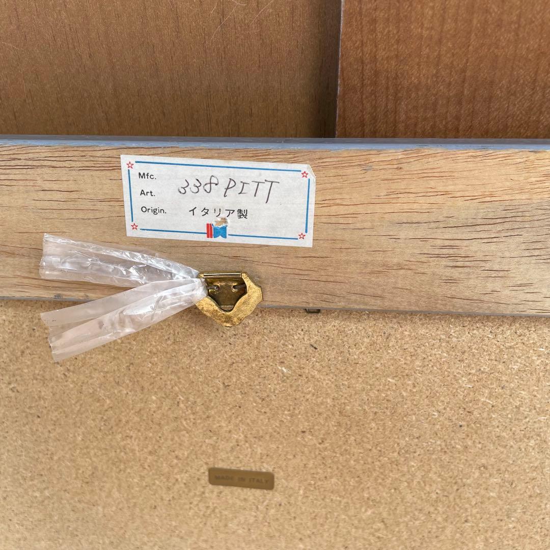 イタリア製 アンティーク調 ミラー 壁掛け 八角鏡 花模様 ウォールミラー