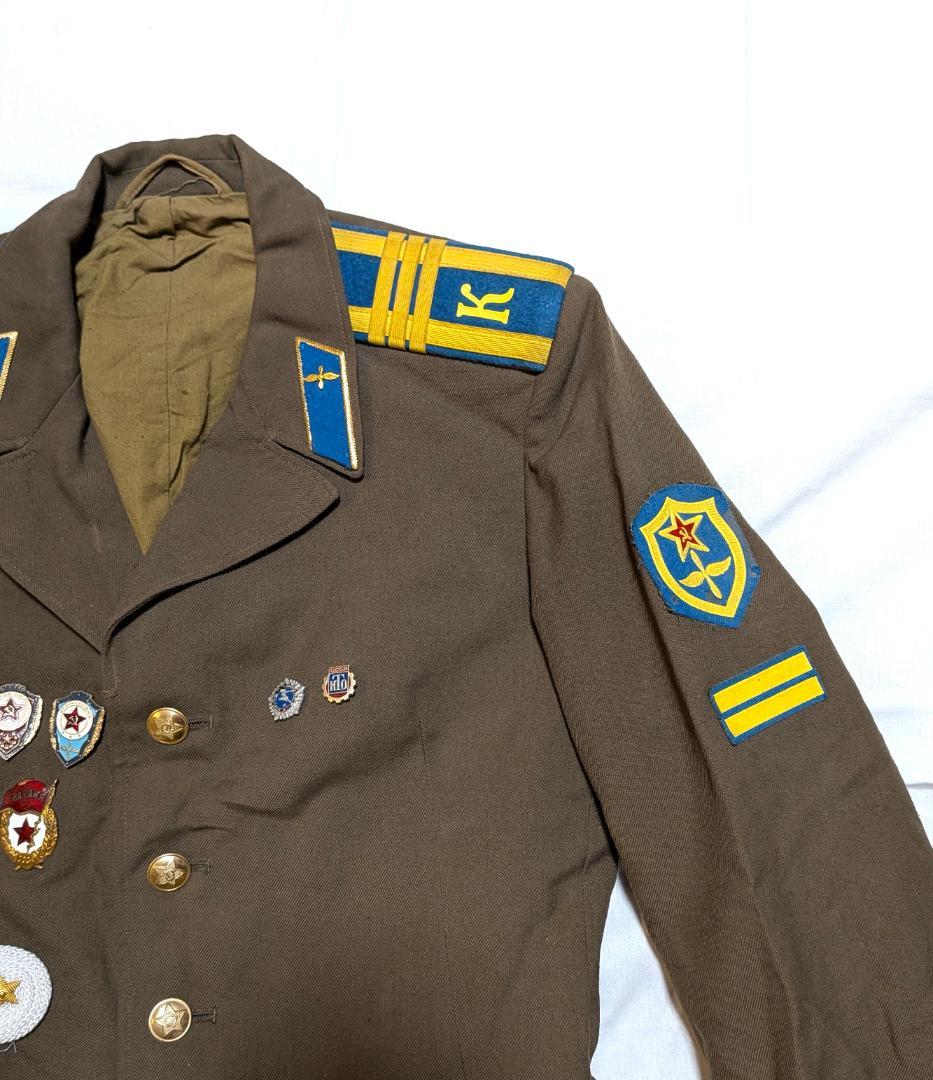 ソ連軍 空軍系 制服上下セット 徽章付き 儀礼用 士官候補生 実物 儀礼服
