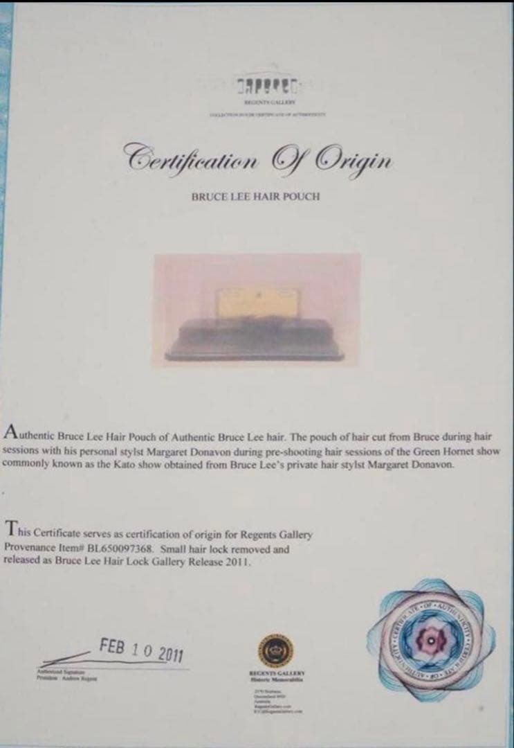 ■ドラゴン■遺品■髪の毛■ブルース・リー■Bruce Lee Authentic