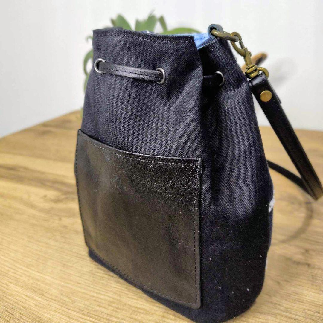 m*4様 ミナペルホネン/tambourineタンバリンネイビー×白/巾着型ショ