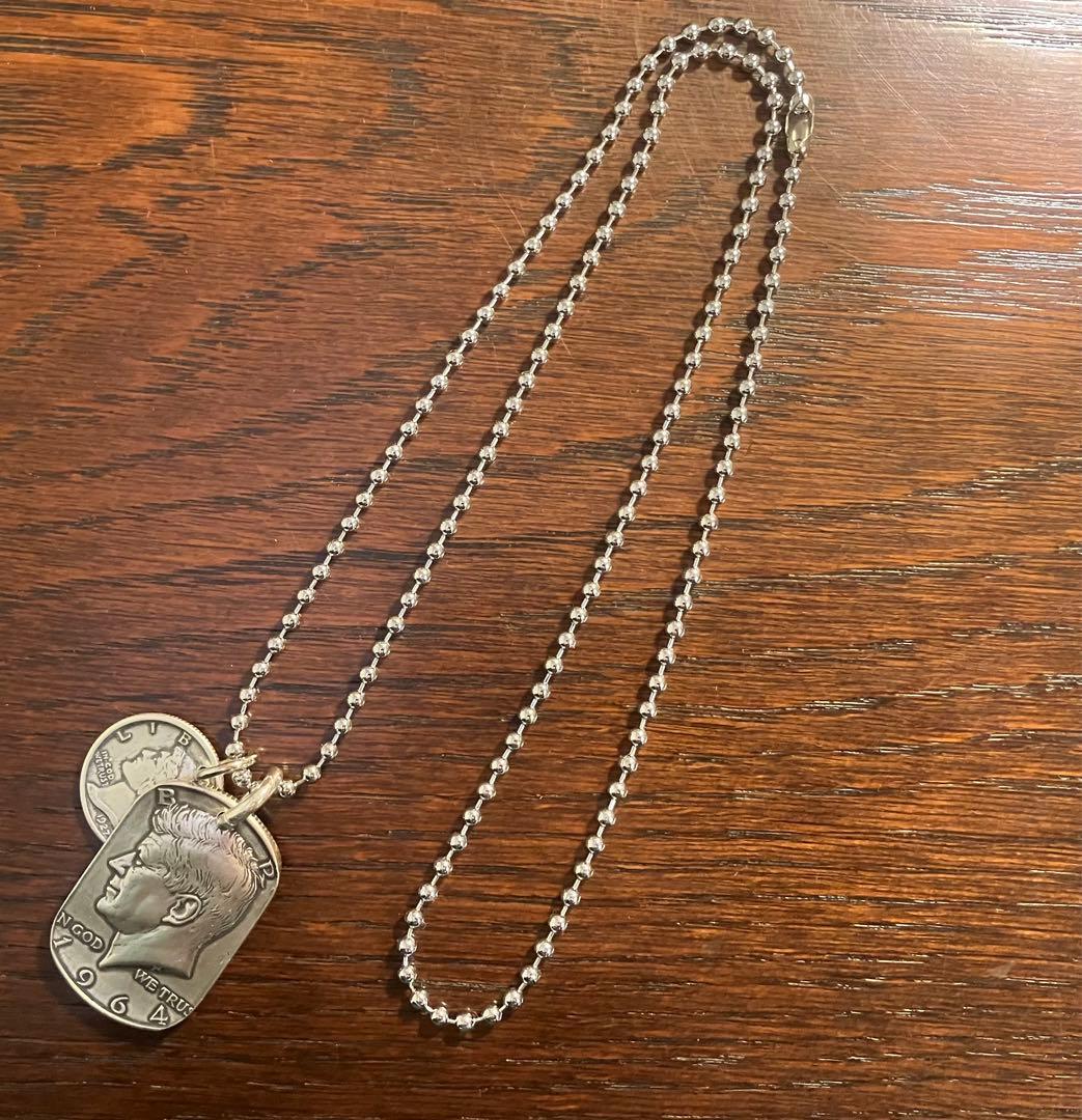 USAケネディハーフダラー1964年&マーキュリーダイム　ネックレス