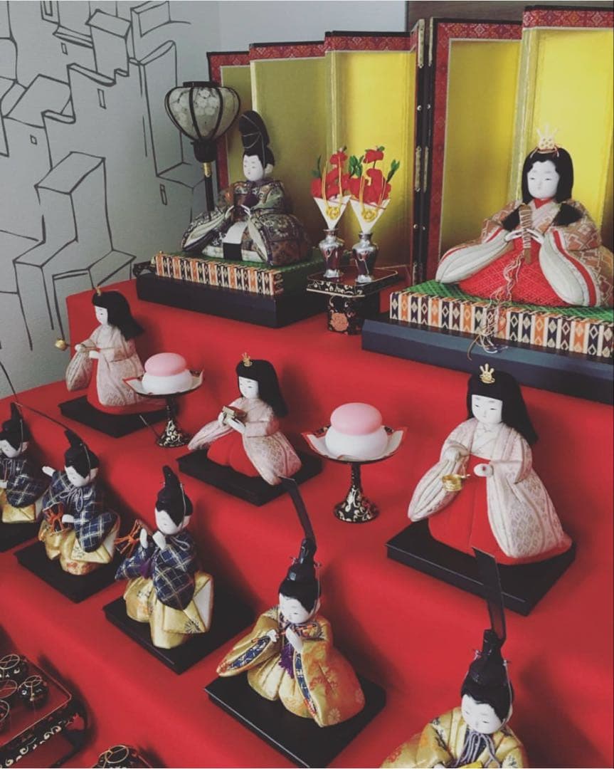 【中古美品　送料込合計¥66000】　木目込み雛人形　7段飾り　雛祭り　③