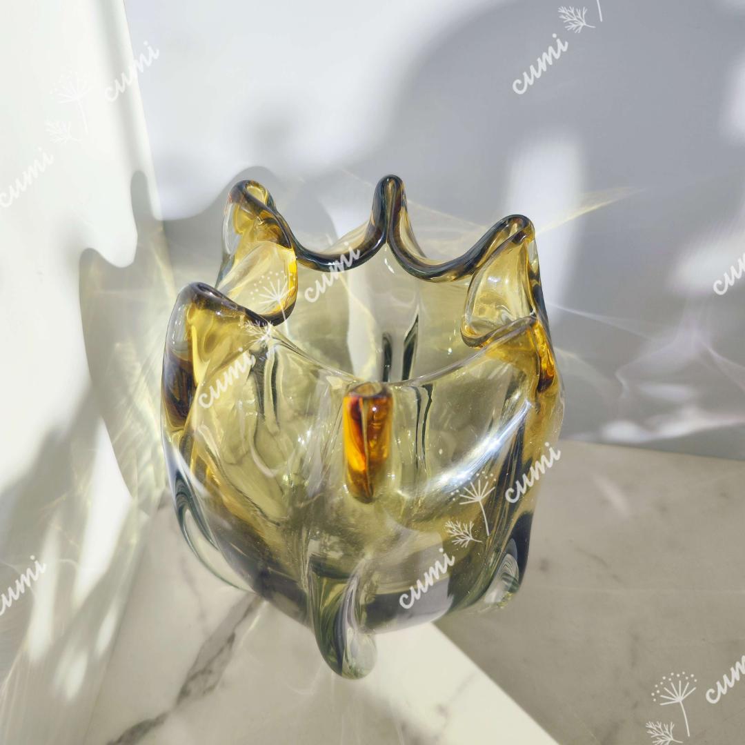 高品質 北欧 高級 映え 瑠璃 ガラス 花瓶 フラワーベース クリスタル 一輪