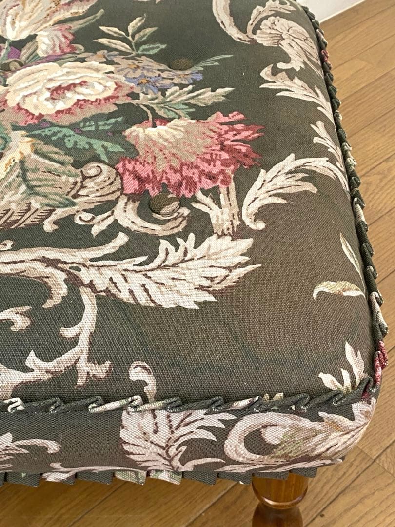 アンティーク レトロ カリモク コロニアル オットマン スツール