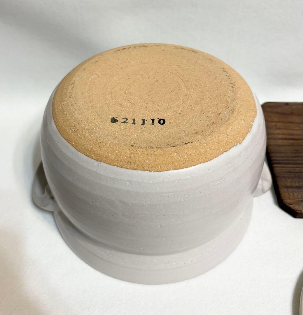 ORIBE 織部 白釉ご飯炊き 土鍋 3合炊き 御飯 3合 木台付