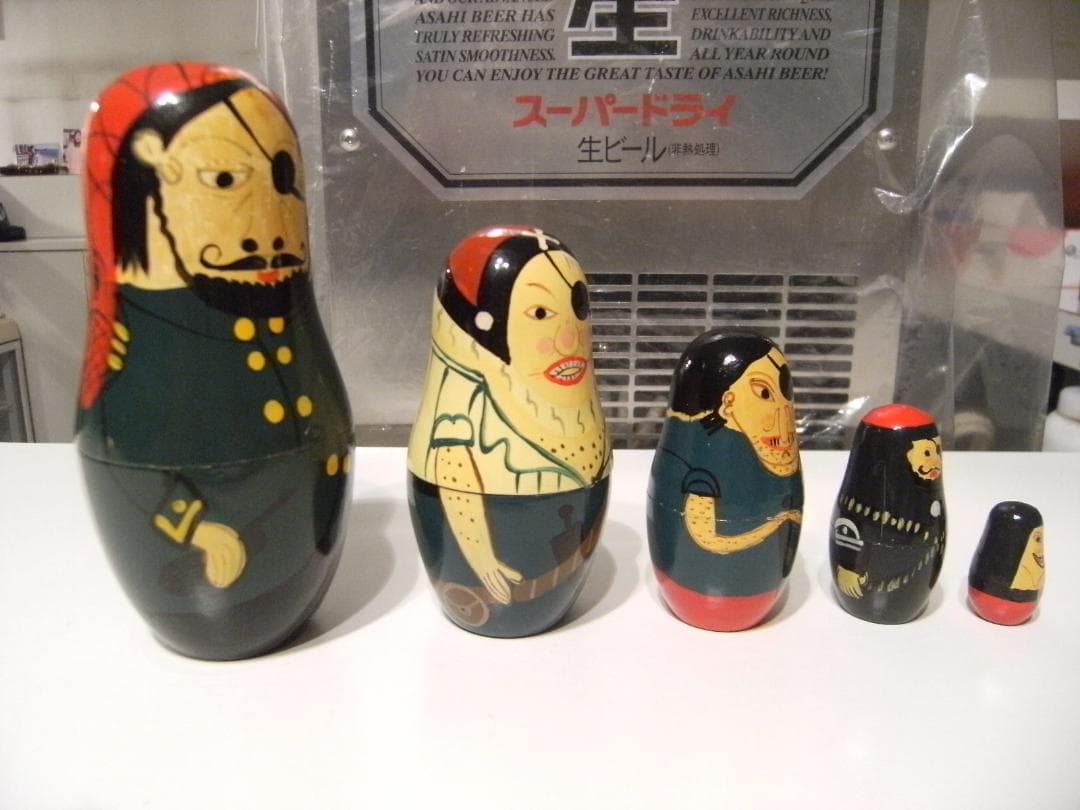 ロシア製品★ハンドメイド パイレーツ バイキング 海賊 マトリョーシカ 人形