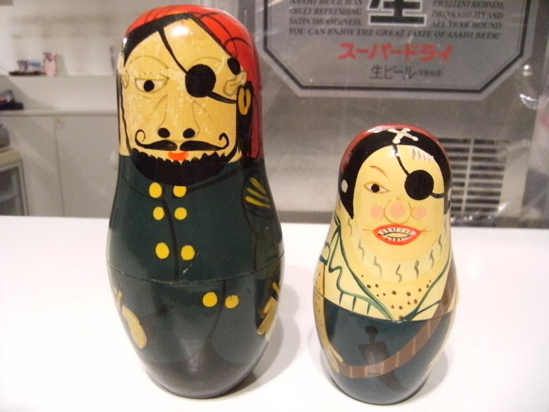 ロシア製品★ハンドメイド パイレーツ バイキング 海賊 マトリョーシカ 人形