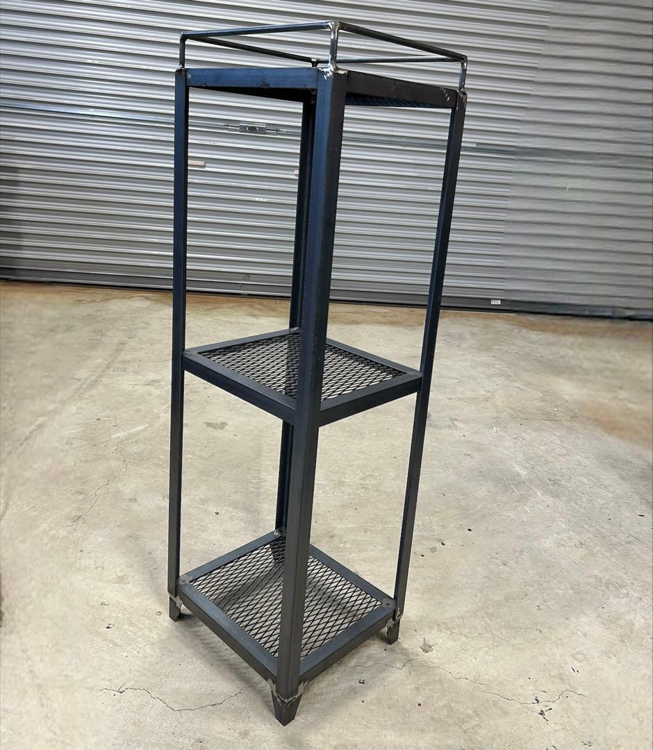 アイアンシェルフ 3段 落下防止バー スリムラック